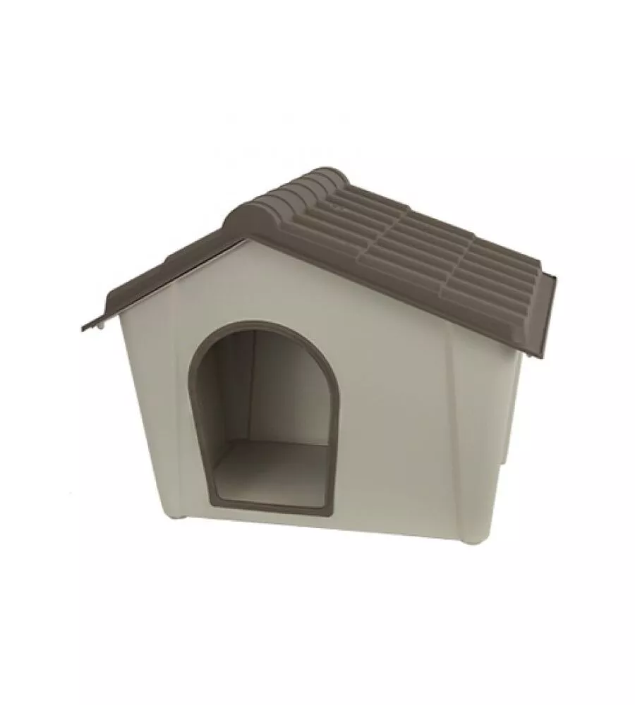 CUCCIA MIDI CANE  IN RESINA COLOR TORTORA