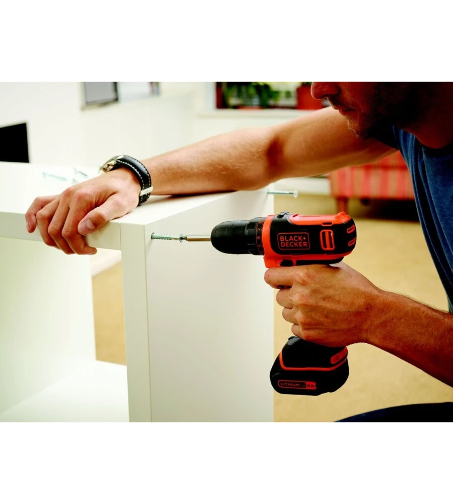 TRAPANO AVVITATORE A BATTERIA COMPATTO BLACK+DECKER "BDCDD12KB-QW" 2 BATTERIE 10,8V 1,5AH