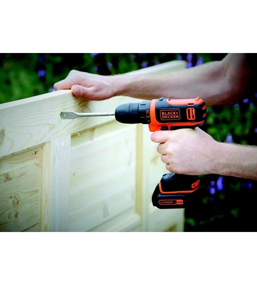 TRAPANO AVVITATORE A BATTERIA COMPATTO BLACK+DECKER "BDCDD12KB-QW" 2 BATTERIE 10,8V 1,5AH