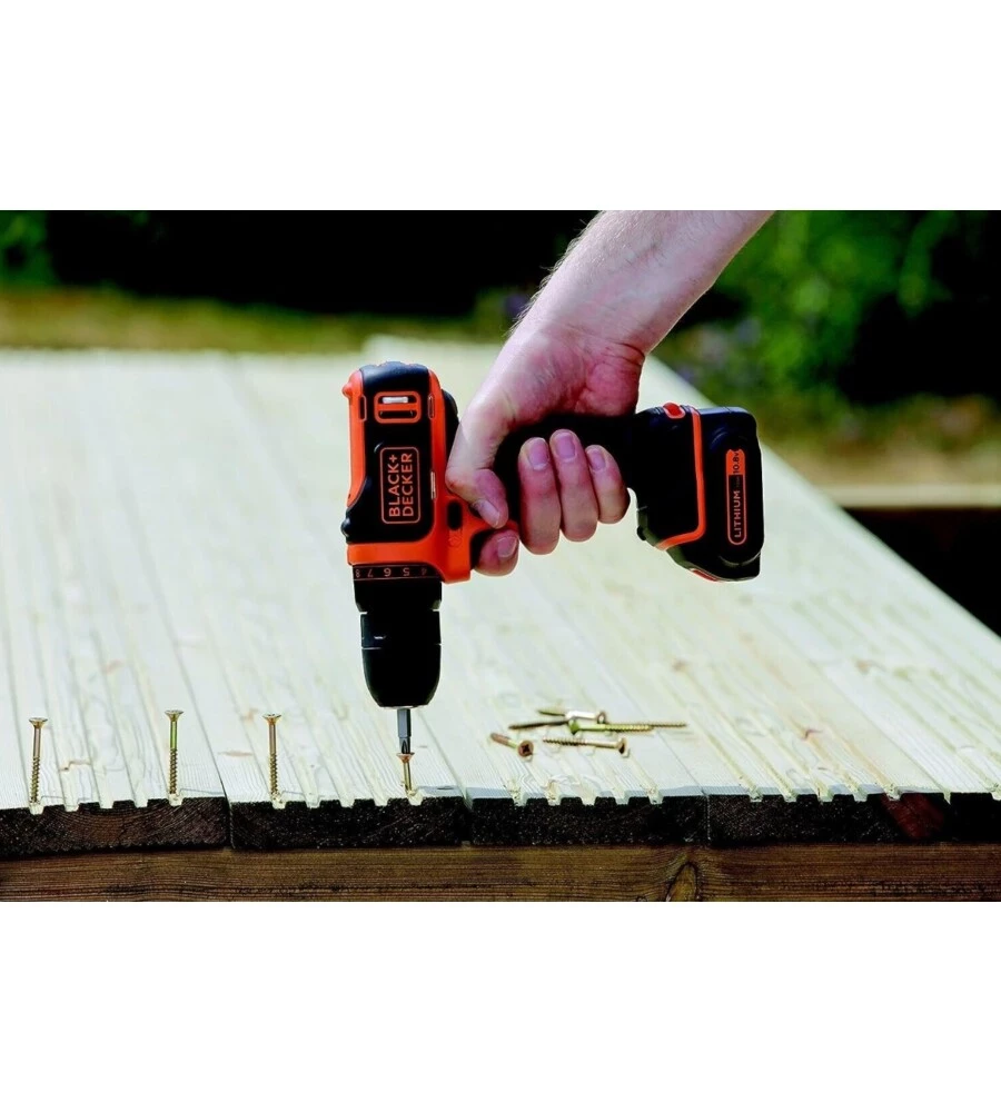 TRAPANO AVVITATORE A BATTERIA COMPATTO BLACK+DECKER "BDCDD12KB-QW" 2 BATTERIE 10,8V 1,5AH