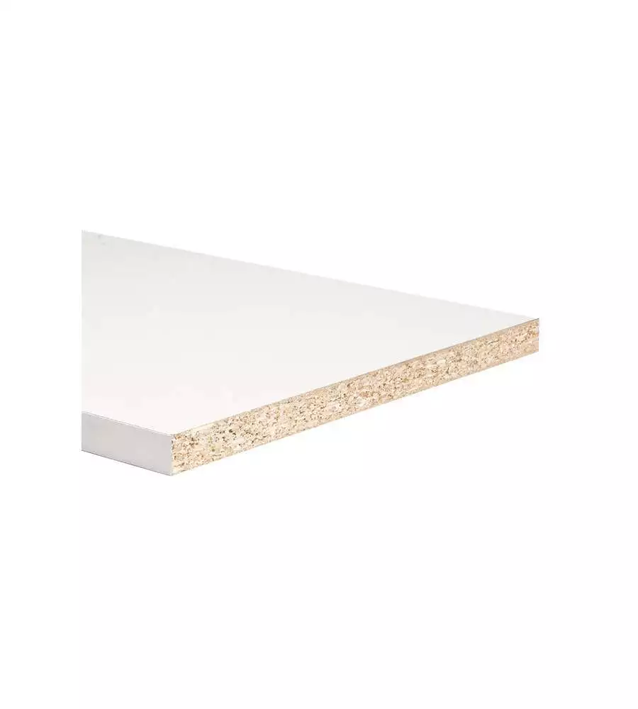 MENSOLA IN LEGNO TRUCIOLARE NOBILITATO BIANCO BORDATO SU 2 LATI, 2000X600X16 MM