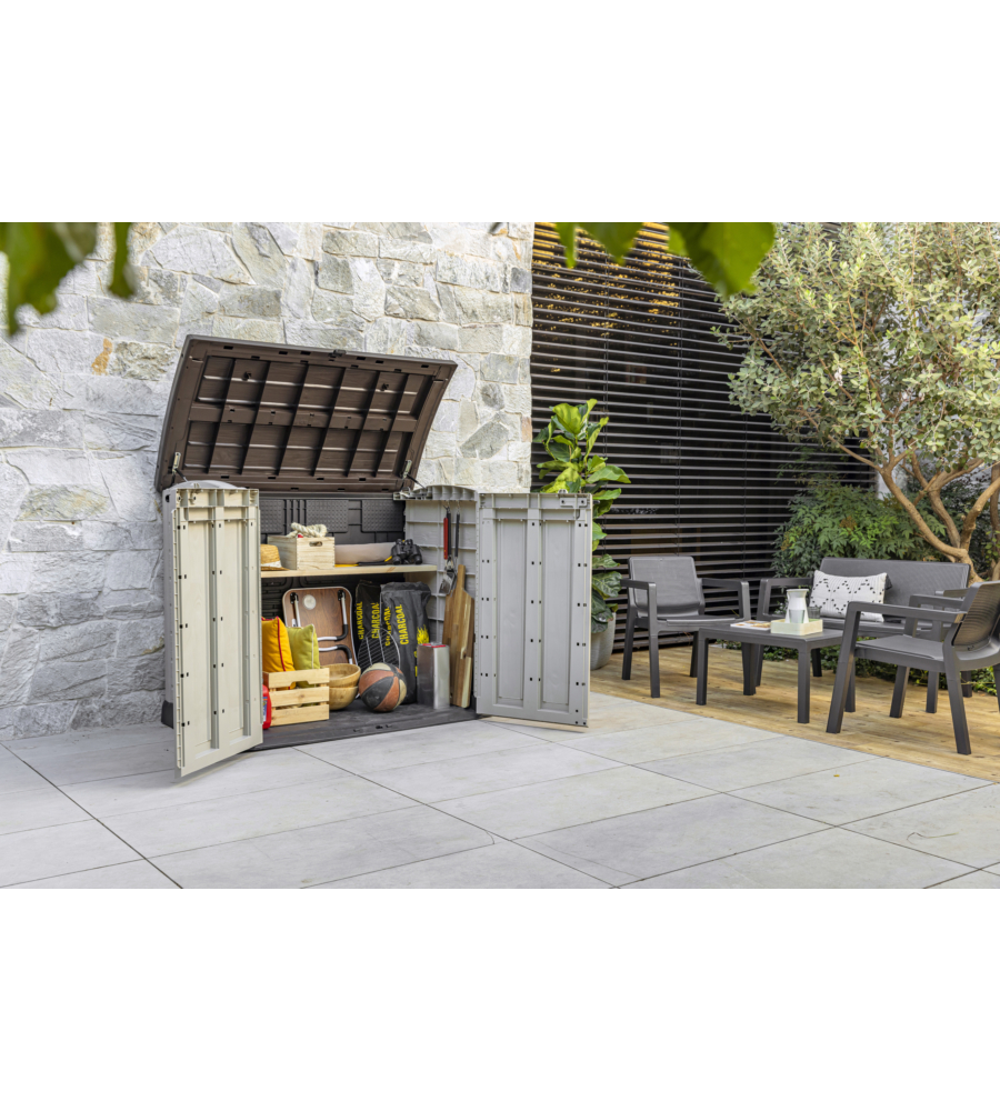 KETER - PORTA ATTREZZI MULTIUSO IN RESINA "STORE IT OUT ARC" - 1200 LT 146X82X120 CM BEIGE