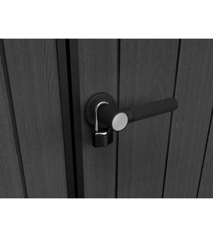 CASETTA DA GIARDINO KETER "OAKLAND 757" IN DUOTECH COLORE GRIGIO CON PORTA BATTENTE DOPPIA 229X223,5X242 CM