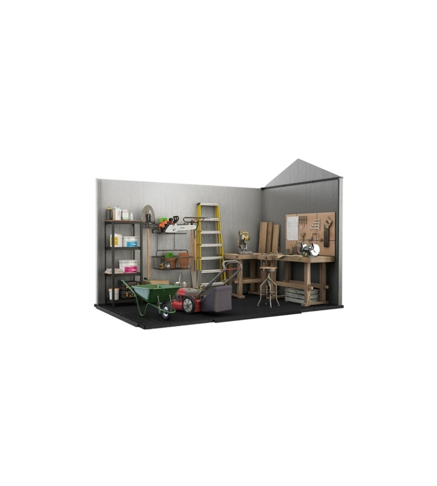 CASETTA DA GIARDINO KETER "OAKLAND 7511" IN DUOTECH COLORE GRIGIO CON PORTA BATTENTE DOPPIA 230X350X242 CM
