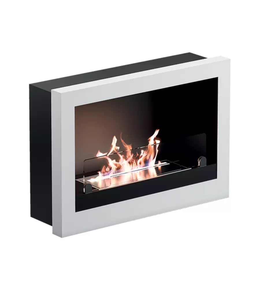BIOCAMINO DA PARETE E INCASSO TECNO AIR SYSTEM TREVISO BIANCO 65X18X45 CM