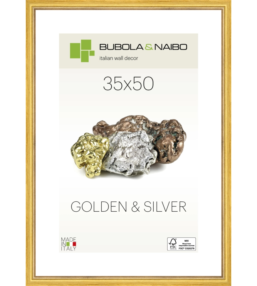 CORNICE IN LEGNO COLORE ORO "MARISA" - 35 x 50 CM