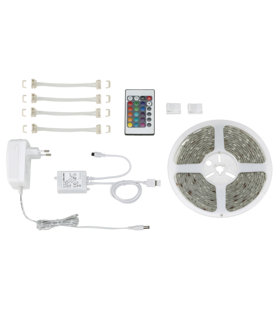 STRISCIA BOBINA A LED MULTICOLOR CON TELECOMANDO, 24 W