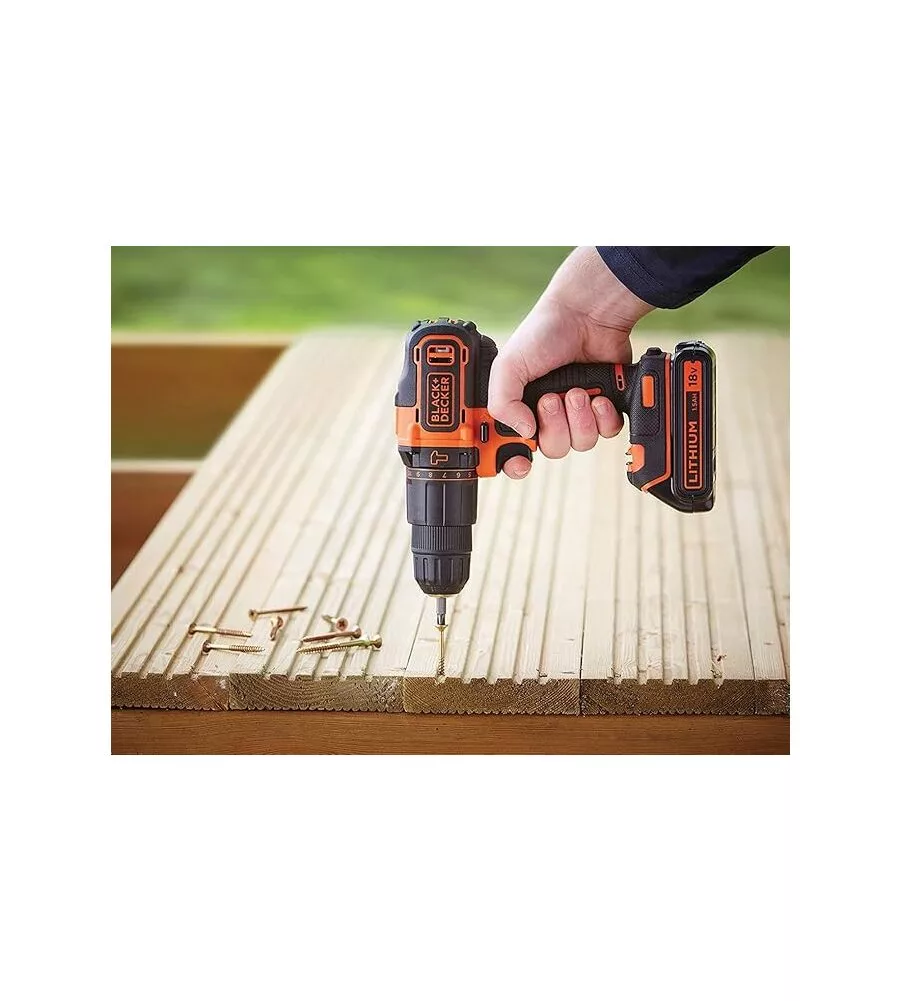 KIT VALIGETTA TRAPANO AVVITATORE A BATTERIA BLACK+DECKER "BDCDC18K-QW" 18V 1,5AH