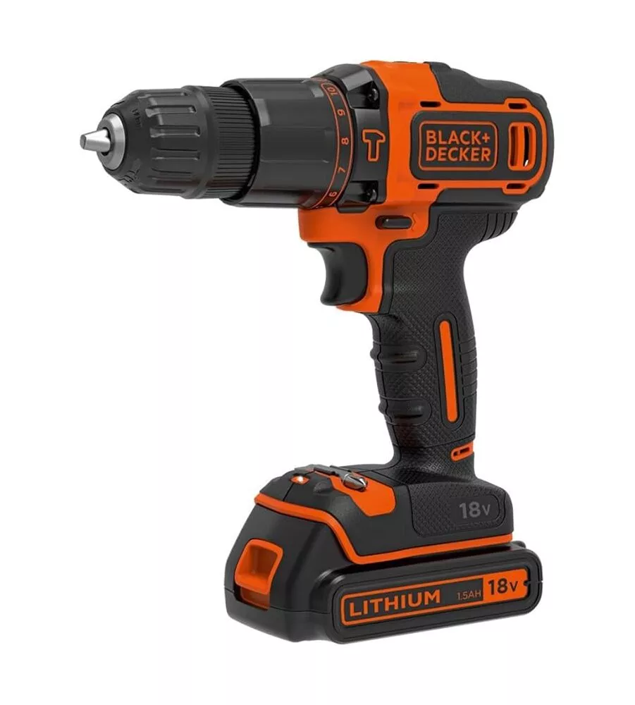 KIT VALIGETTA TRAPANO AVVITATORE A BATTERIA BLACK+DECKER "BDCDC18K-QW" 18V 1,5AH