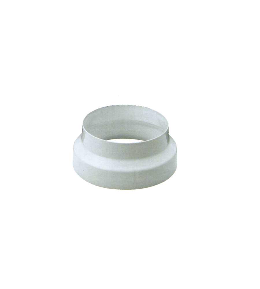 RIDUZIONE PER TUBO IN ACCIAIO SMALTATO BIANCO, DIAMETRO 12-10 CM
