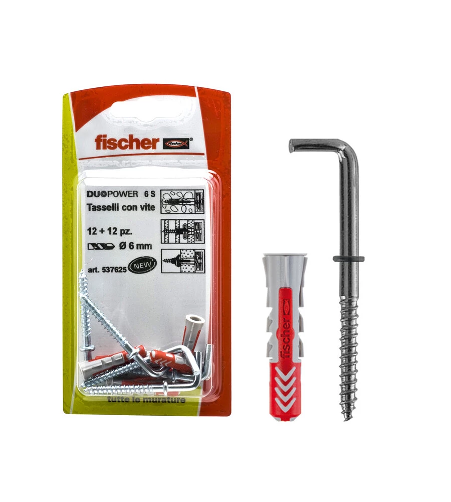 TASSELLI UNIVERSALI DUOPOWER 6 C/2 K con gancio medio