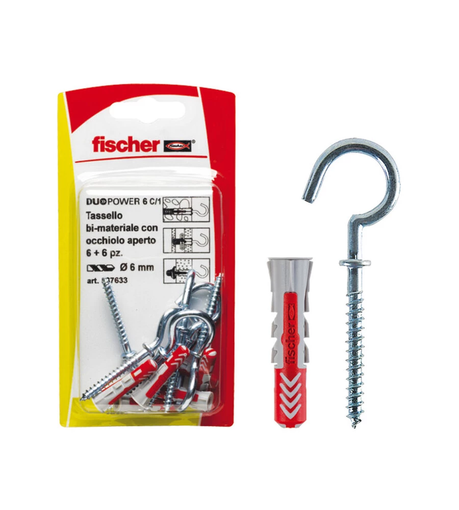 TASSELLI UNIVERSALI DUOPOWER 6 C/3 K con occhiolo chiuso