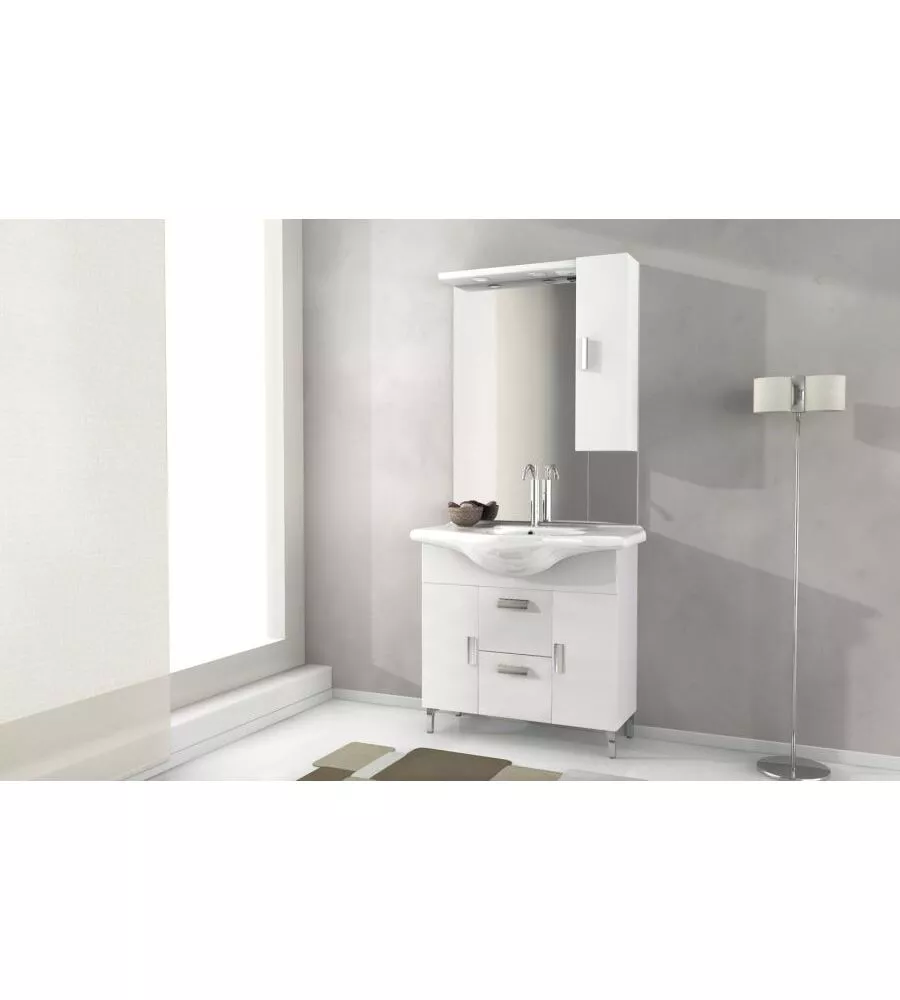 MOBILE BAGNO "ROVERETO 80" BIANCO, 80X33,5X190 CM