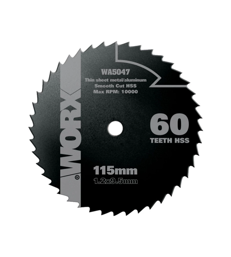 WORX - DISCO DA TAGLIO UNIVERSALE HSS 60 DENTI 115MM "WA5047".