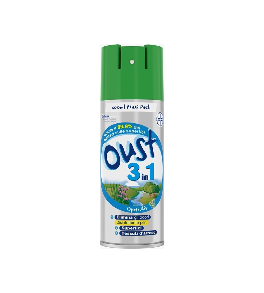 DISINFETTANTE SPRAY ELIMINA ODORI OUST "OPEN AIR FRESH GARDEN" 3 IN 1 400 ML