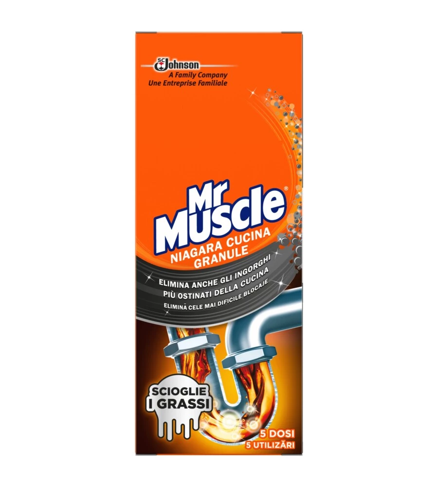 DISGORGANTE GRANULARE PER CUCINA "MR MUSCLE NIAGARA", 250 GR