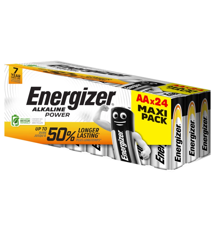 BATTERIE ALCALINE ENERGIZER "ALKALINE POWER" AA 24 PEZZI
