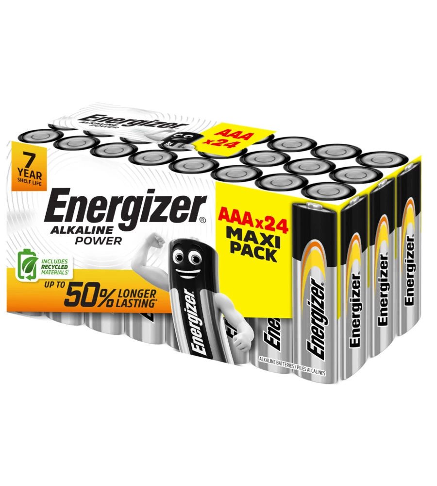 BATTERIE ALCALINE ENERGIZER "ALKALINE POWER" AAA 24 PEZZI