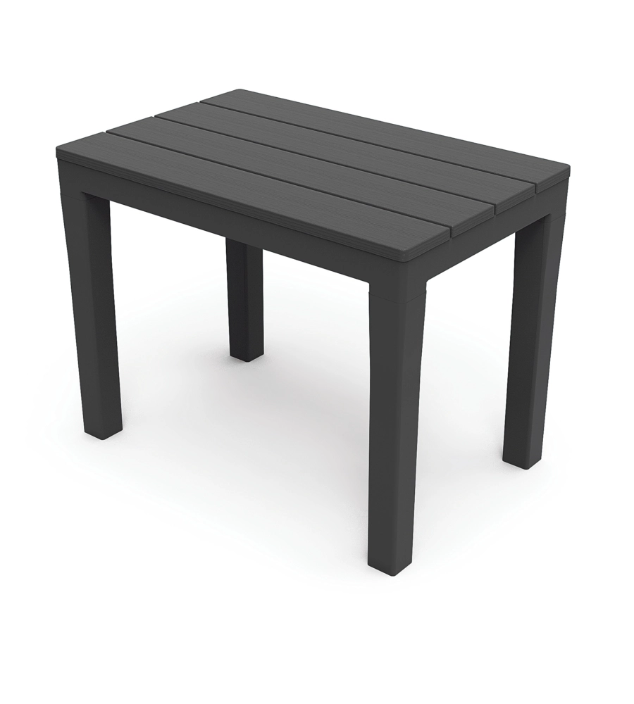 SGABELLO DA ESTERNO "TIMOR" IN POLIPROPILENE EFFETTO LEGNO ANTRACITE 60X38,5X45 CM