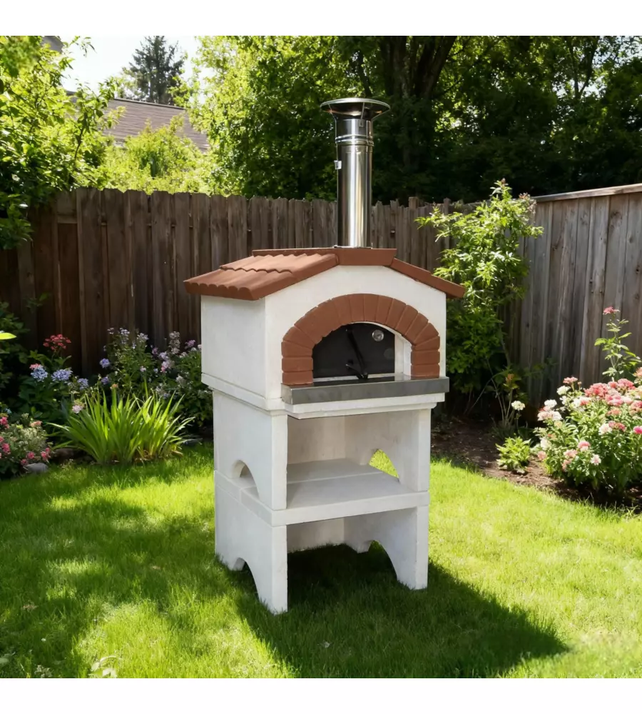 FORNO PIZZA A LEGNA IN CEMENTO LINEA VZ "GARDEN CHEF" 2 PIZZE