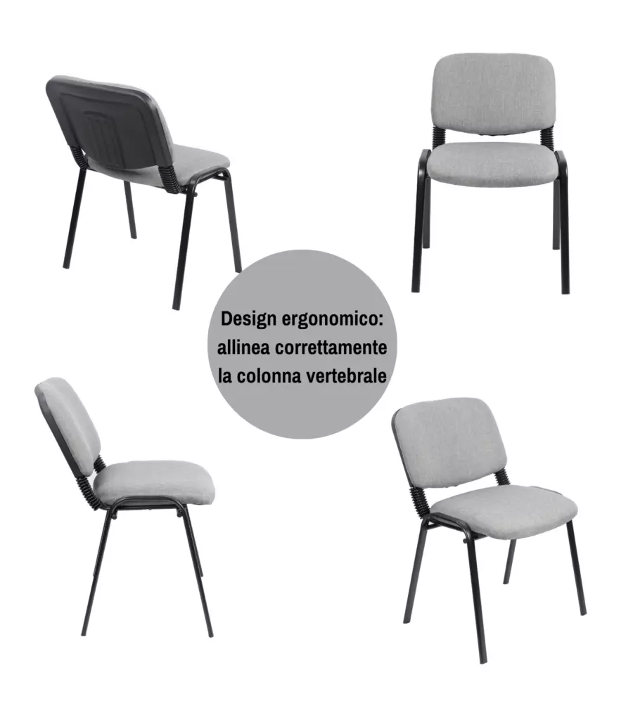 Sedia da ufficio Bellahome "Daisy" grigio 40x45x40 cm