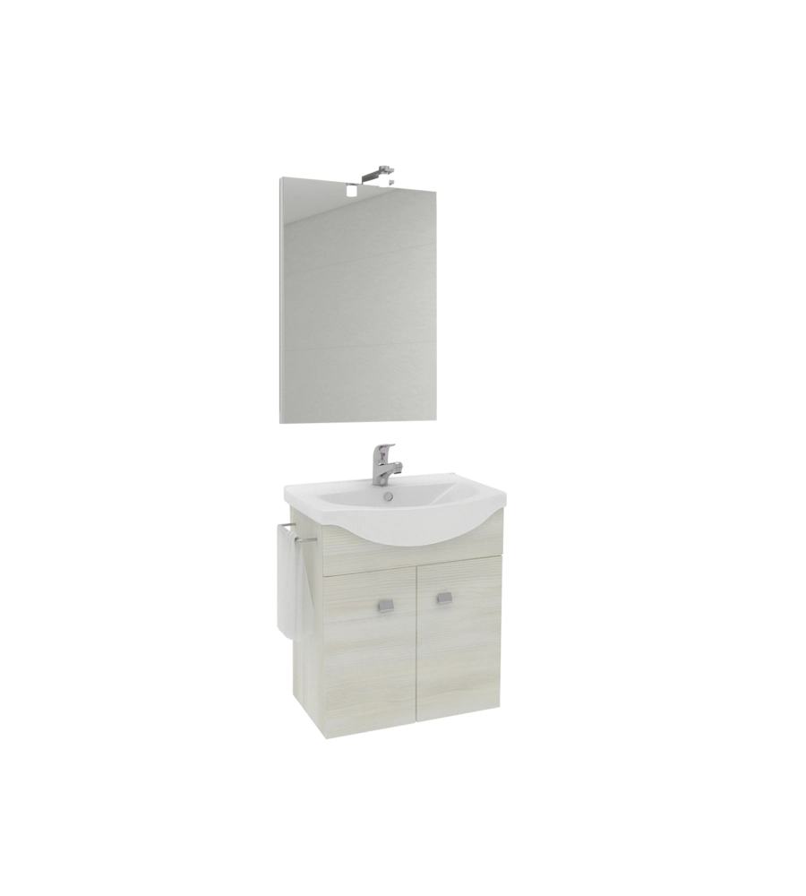 MOBILE BAGNO SOSPESO "ZAFFIRO" ROVERE BIANCO, 53,5X30X65 CM