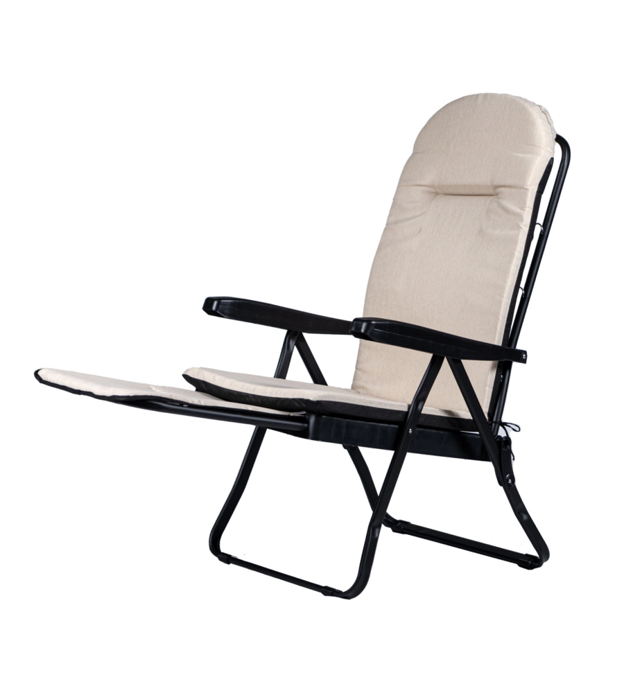 SDRAIO DA ESTERNO PIEGHEVOLE RECLINABILE BEIGE 171X60X63 CM