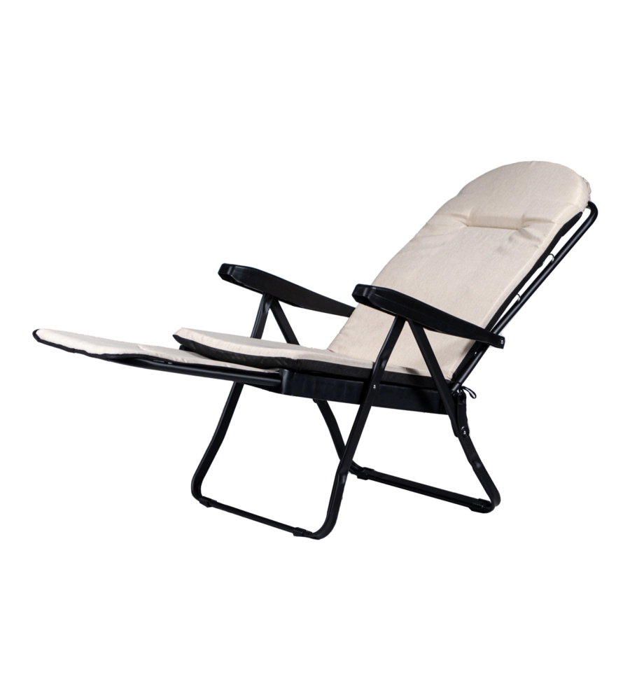 SDRAIO DA ESTERNO PIEGHEVOLE RECLINABILE BEIGE 171X60X63 CM