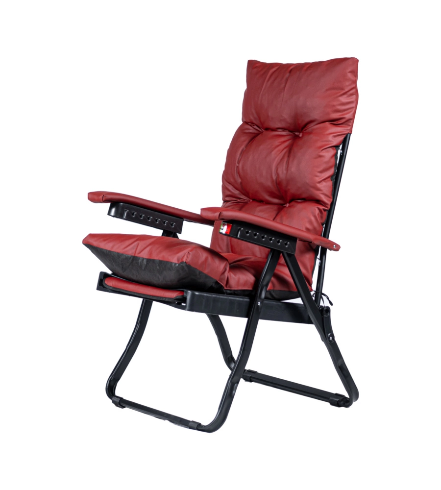 SDRAIO PIEGHEVOLE RECLINABILE IMBOTTITA IN ECOPELLE BORDEAUX 173X60X63 CM