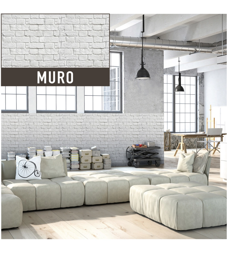 LASTRA DECORATIVA IN POLIPROPILENE CON STAMPA EFFETTO MURO, 100X50 CM