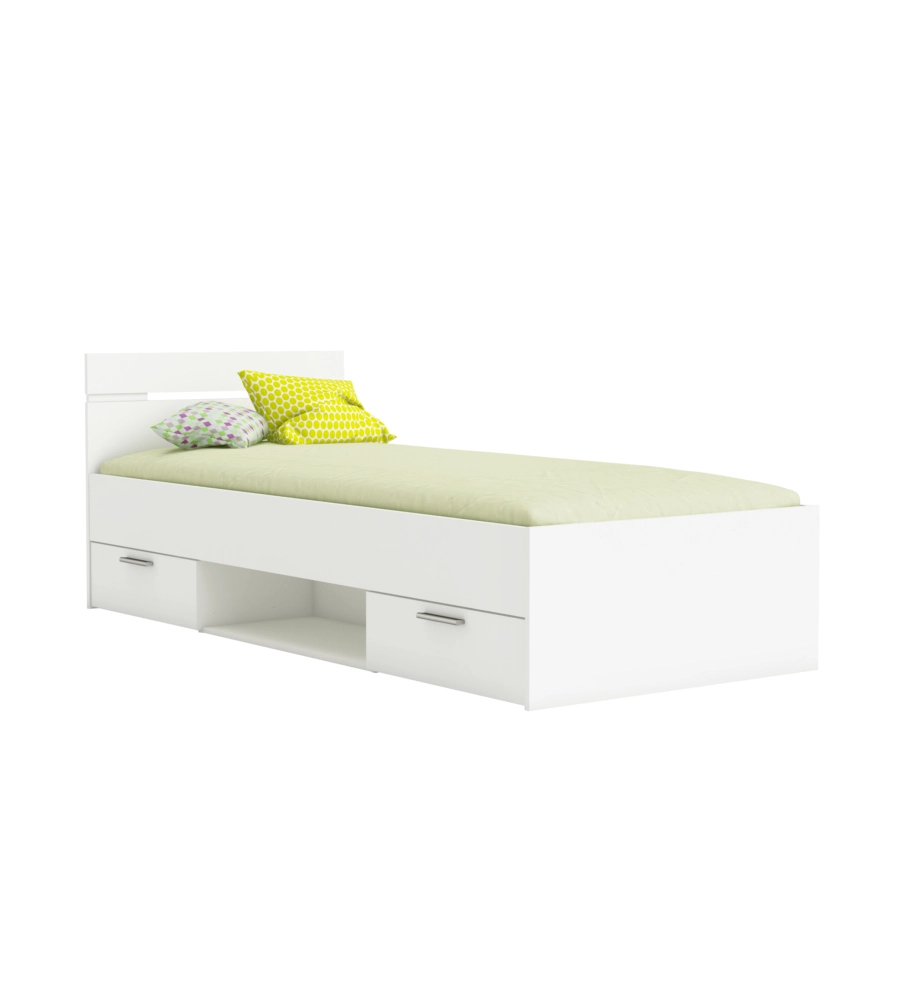 LETTO SINGOLO "MICHIGAN" BIANCO 90X200 CM