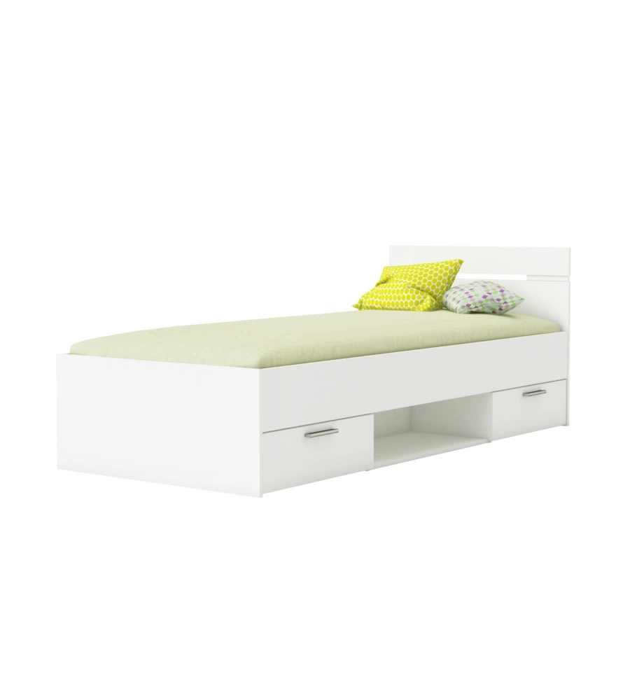 LETTO SINGOLO "MICHIGAN" BIANCO 90X200 CM