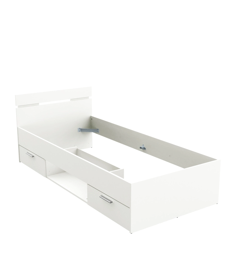 LETTO SINGOLO "MICHIGAN" BIANCO 90X200 CM