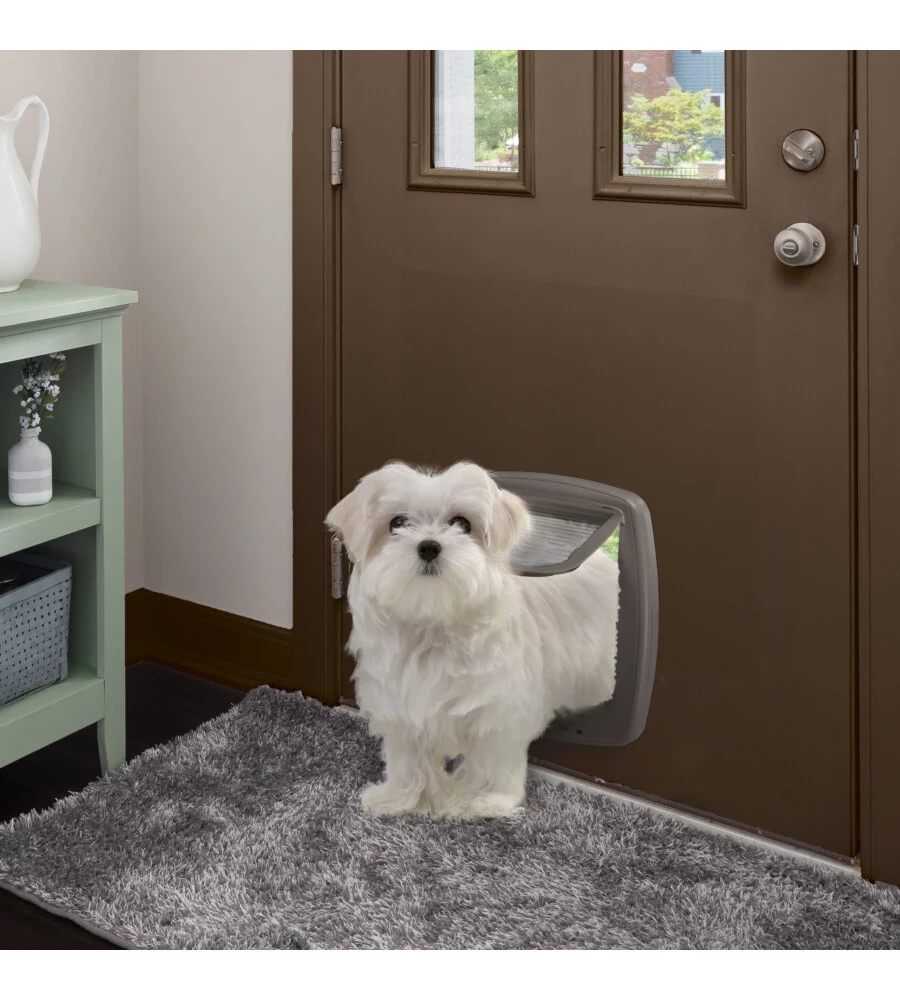 PORTINA PER GRANDI GATTI E PICCOLI CANI FERPLAST "SWING 9" CON CHIUSURA 4 VIE, PROTEZIONE ARIA, CHIUSURA AMMORTIZZATA IN PLASTICA MARRONE 26,2X10,2X31,2 CM