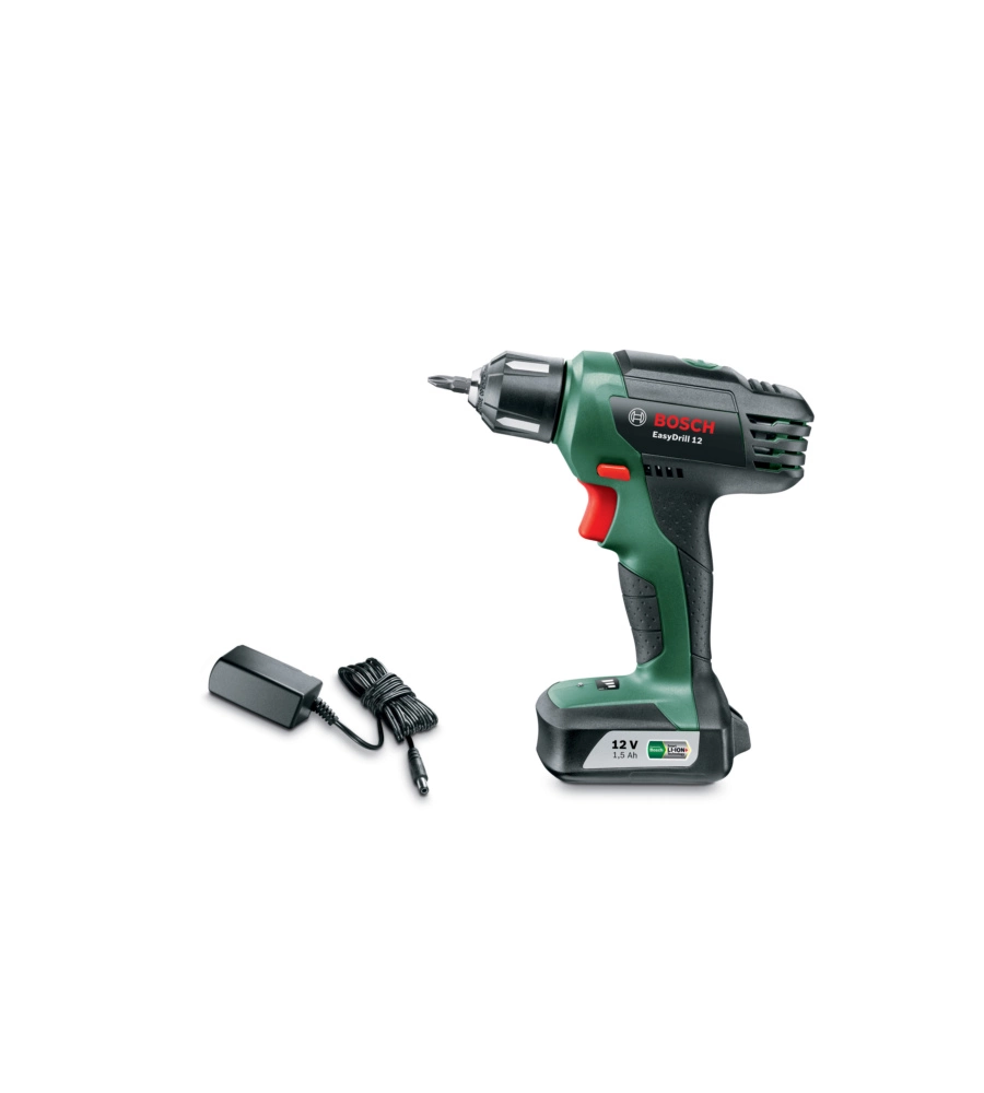 KIT VALIGETTA TRAPANO AVVITATORE A BATTERIA BOSCH "EASYDRILL 12" 15 NM 12V 1,5AH