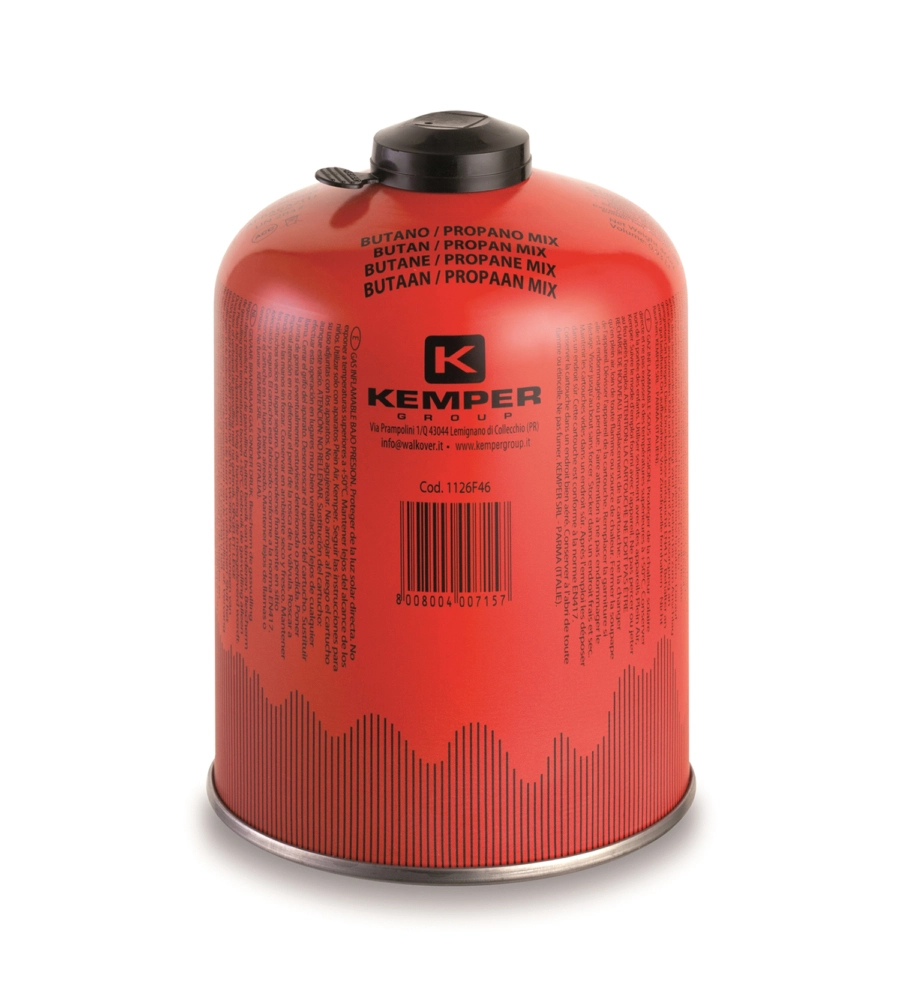 CARTUCCIA A GAS KEMPER BUTANO/PROPANO CON VALVOLA FILETTATA 7/16'