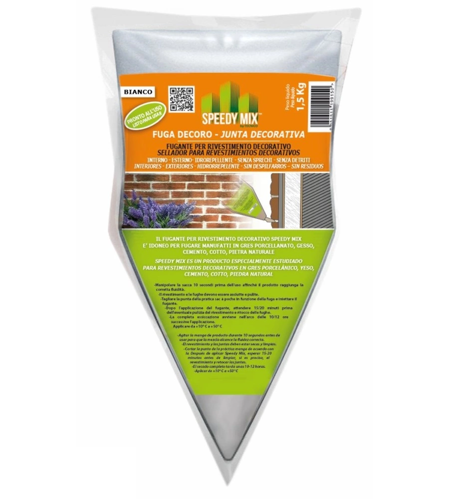 SPEEDY MIX FUGANTE PER RIVESTIMENTO DECORATIVO BIANCO - 1,5 KG.