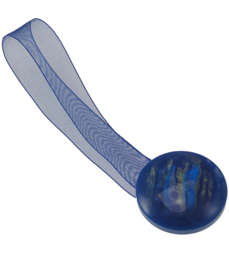 2 CLIP IN PLASTICA MAGNETIC TEND 35/24MM PER ARRICCIARE/DECORARE LE TENDE - COLORE BLU .