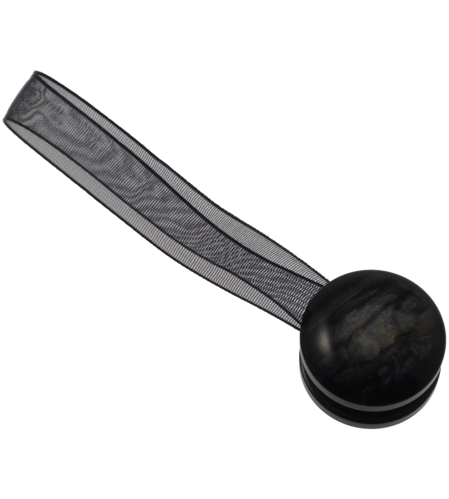 2 MINICLIP IN PLASTICA STRIATA MM24 PER ARRICCIARE/DECORARE LE TENDE - COLORE NERO .