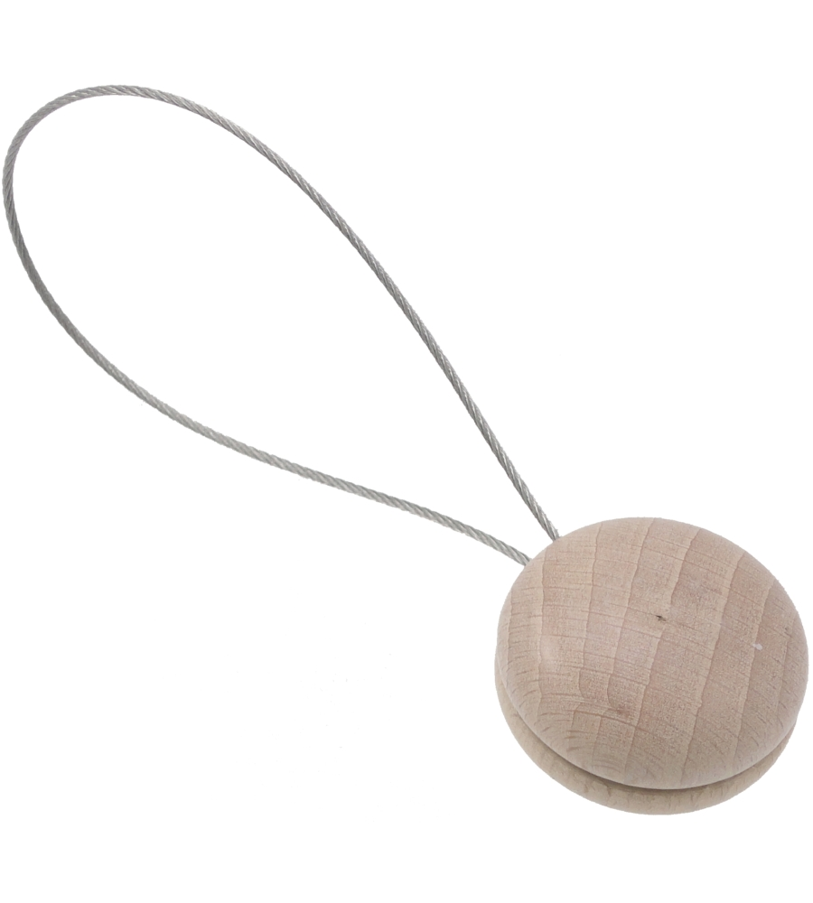 2 CLIP IN LEGNO PLAY MM40 PER ARRICCIARE/DECORARE LE TENDE - COLORE SBIANCATO.
