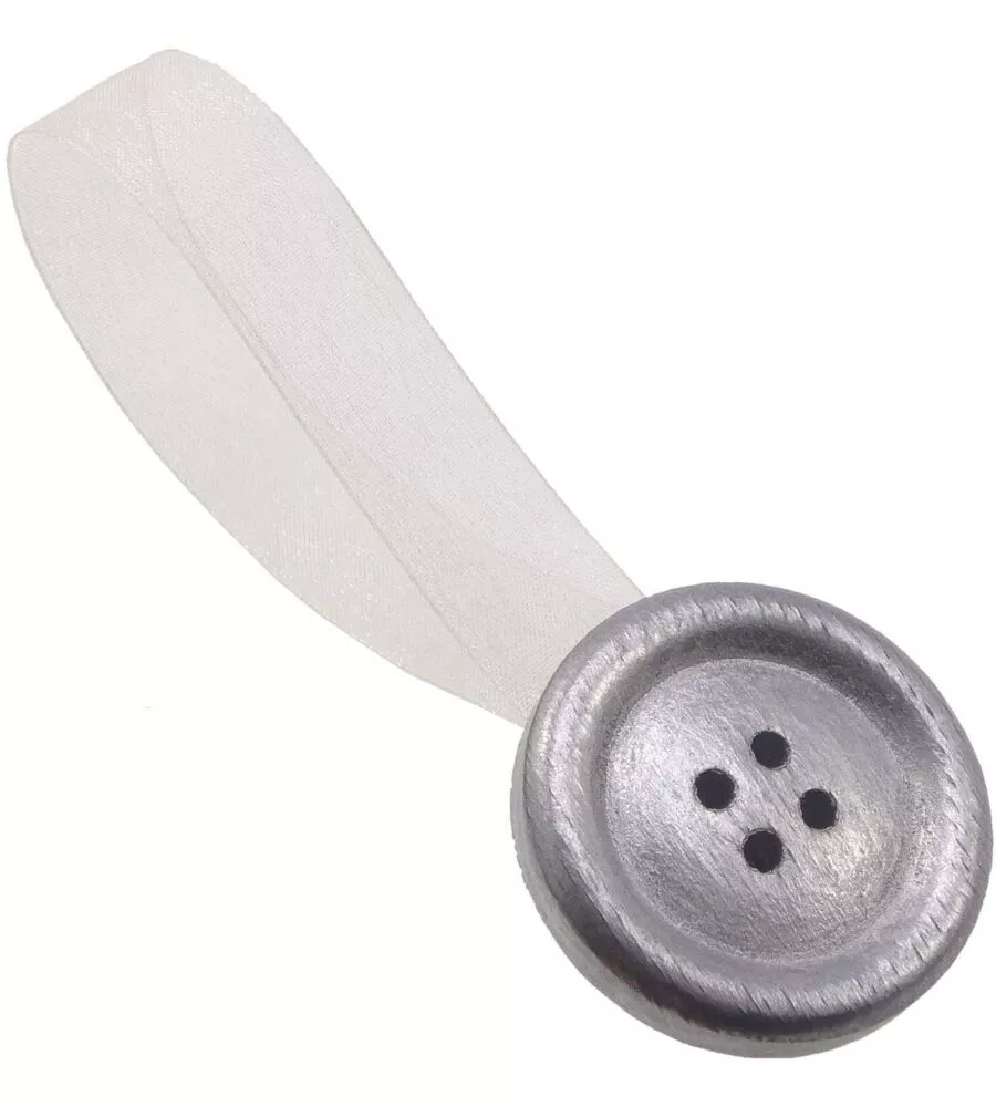 2 MINICLIP BOTTONE MM38/24 PER ARRICCIARE/DECORARE LE TENDE  - COLORE ARGENTO.