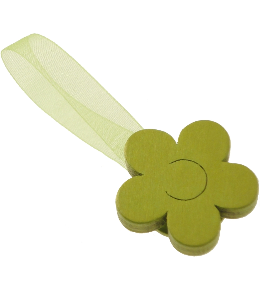 2 MINICLIP MARGHERITA MM35/24 PER ARRICCIARE/DECORARE LE TENDE - COLORE VERDE MELA.