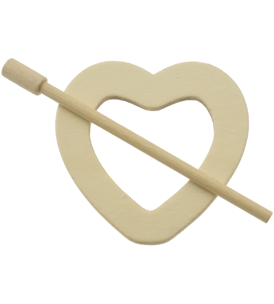FERMATENDE CUORE CM9 IN LEGNO SBIANCATO.