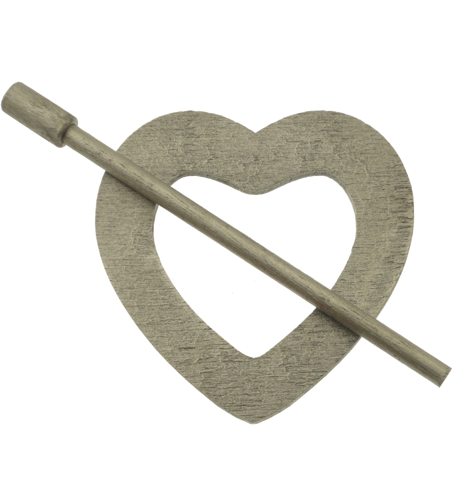 FERMATENDE CUORE CM9 IN LEGNO - COLORE ARGENTO.