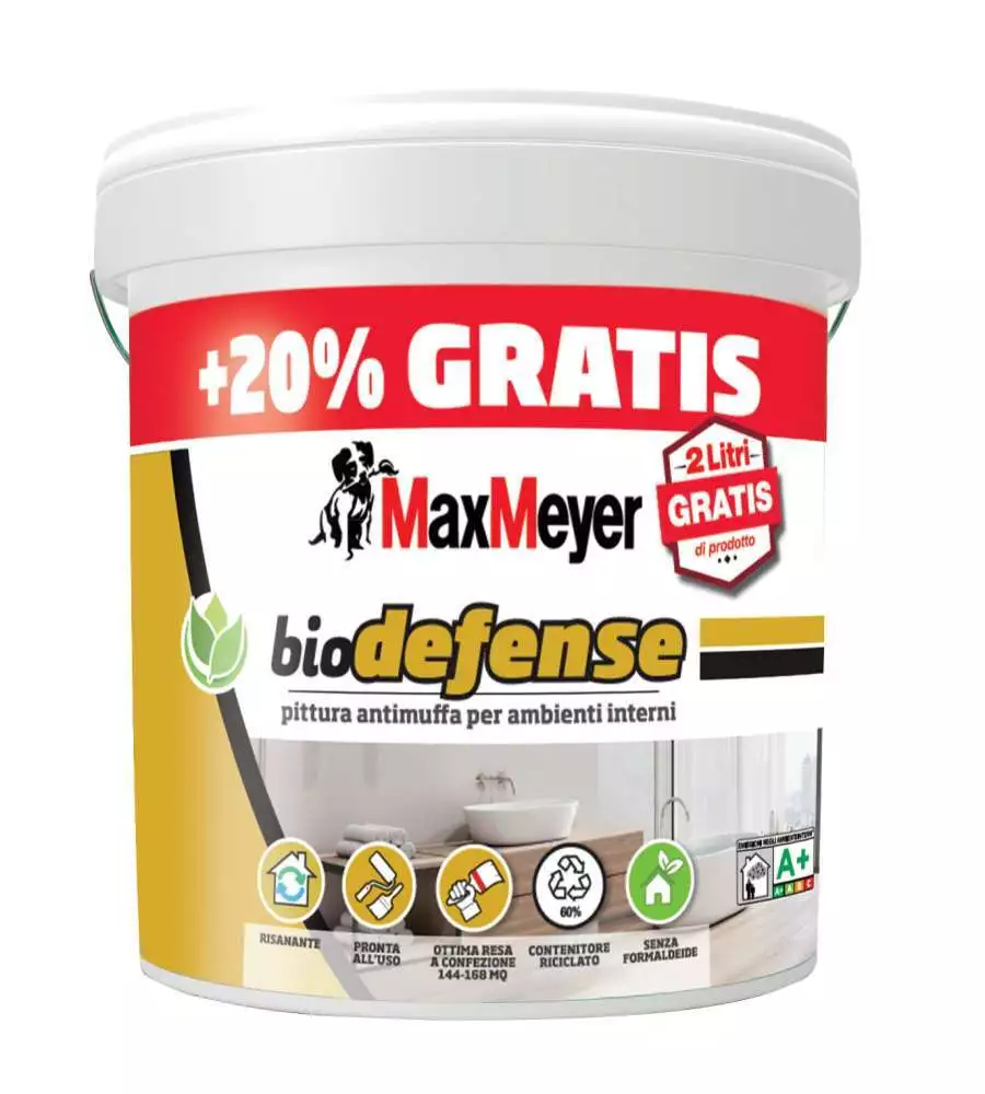 PITTURA ANTIMUFFA MAX MEYER "BIODEFENCE" BIANCO 12 LT