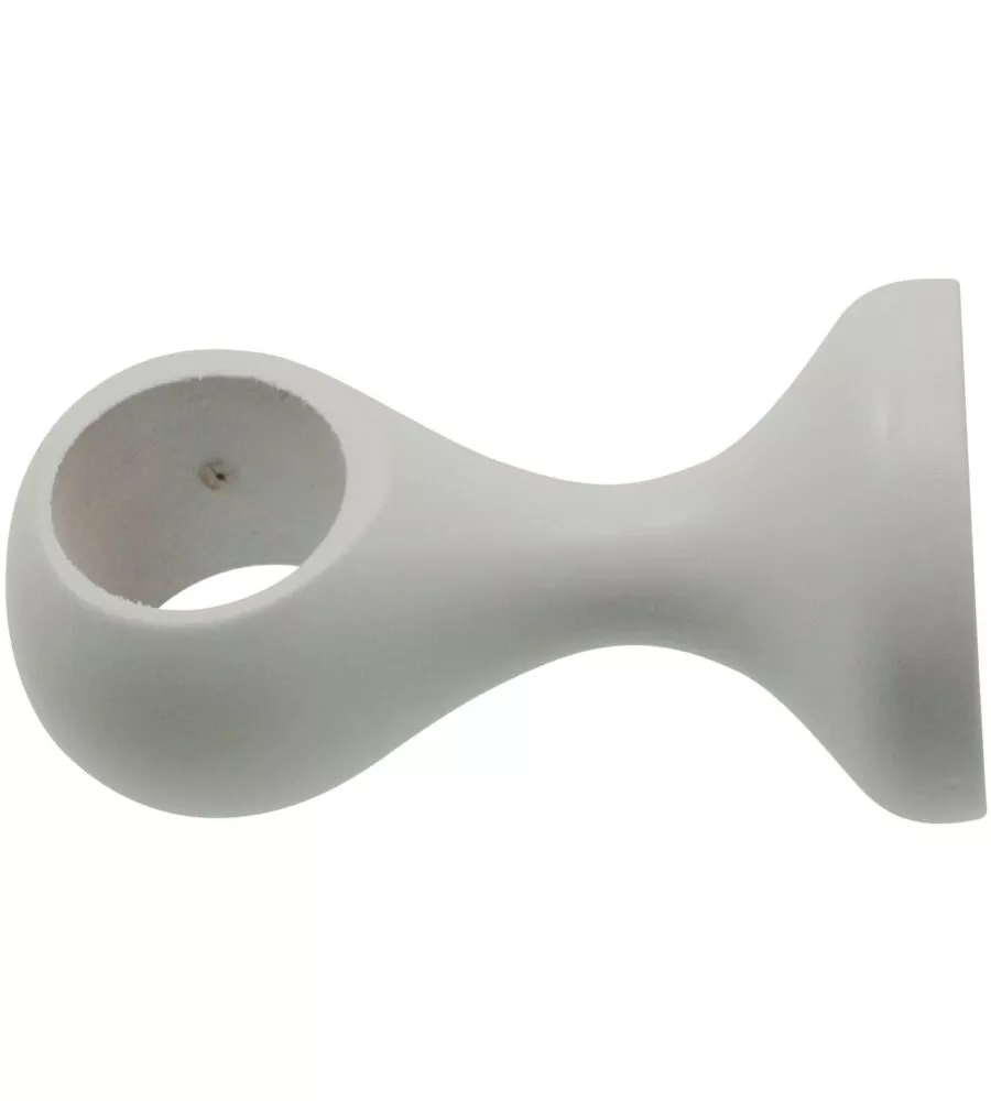 SUPPORTO PER SOFFITTO PER BASTONE Ø23MM CON VITI E TASSELLI - COLORE BIANCO.