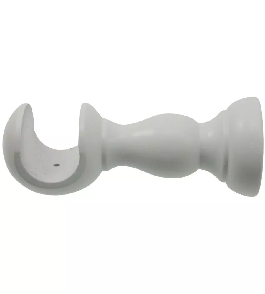 SUPPORTO APERTO PER BASTONE Ø23MM CON VITI E TASSELLI - COLORE BIANCO.
