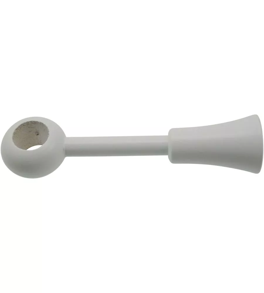 SUPPORTO REGOLABILE PER BASTONE Ø23MM CON VITI E TASSELLI - COLORE BIANCO.