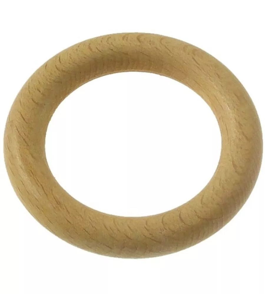 8 ANELLI IN LEGNO PER BASTONE Ø28MM X56  INT/EST - COLORE NATURALE.