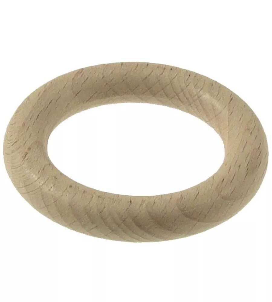 8 ANELLI IN LEGNO PER BASTONE Ø28MM X56  INT/EST SBIANCATO.